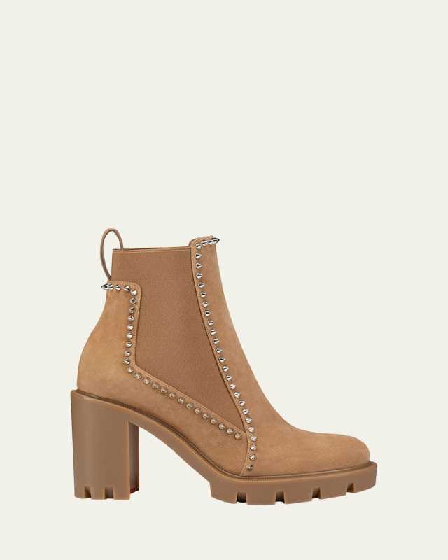 Spikes Suede Chelsea Red Sole Booties